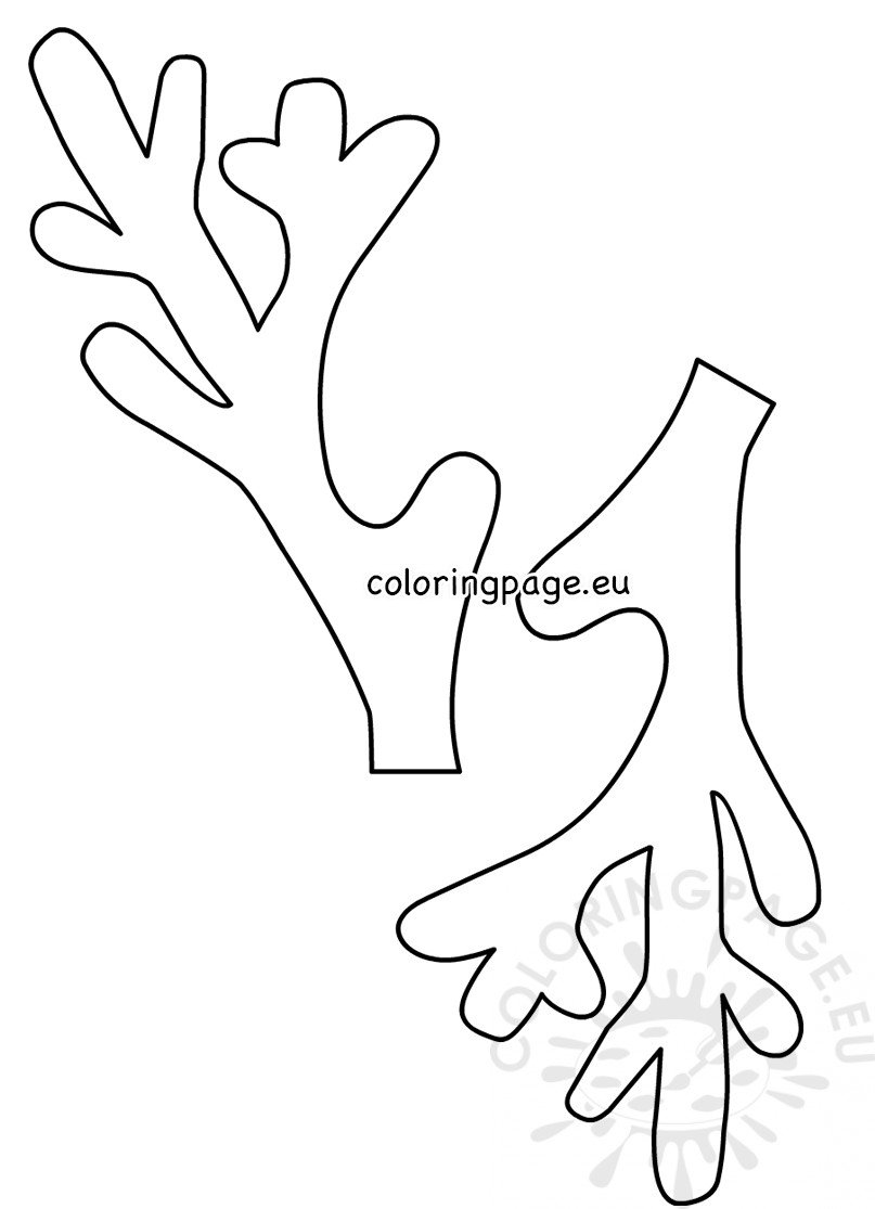 Christmas Reindeer Antlers Template Coloring Page