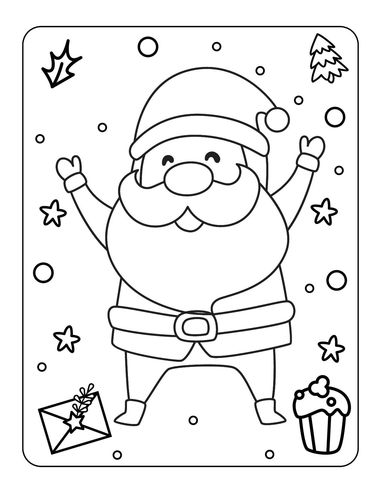 Santa Coloring Pages Printable Free