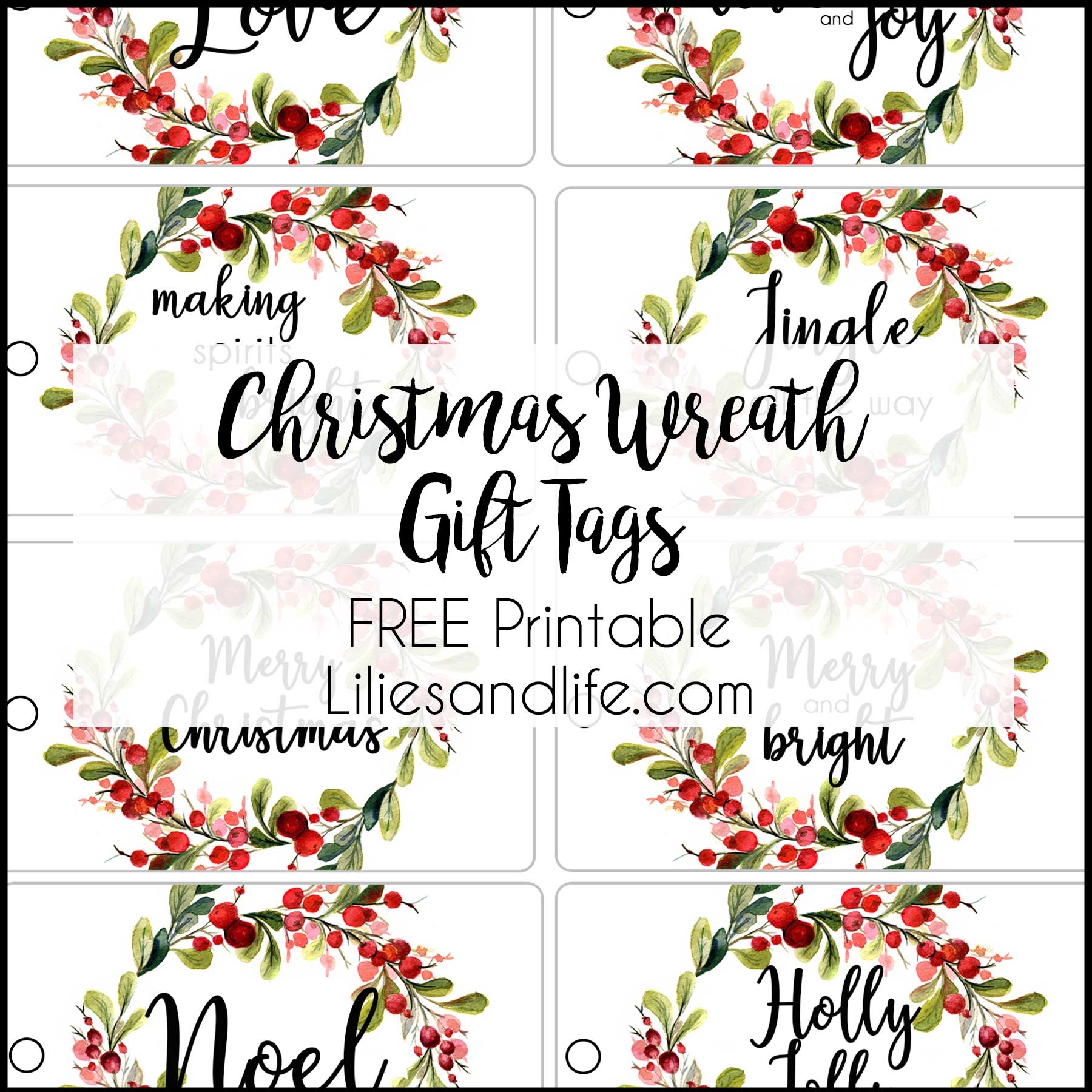 Christmas Wreath Gift Tags Emily Fritsch Interiors Interior Decorating Home Decor DIY