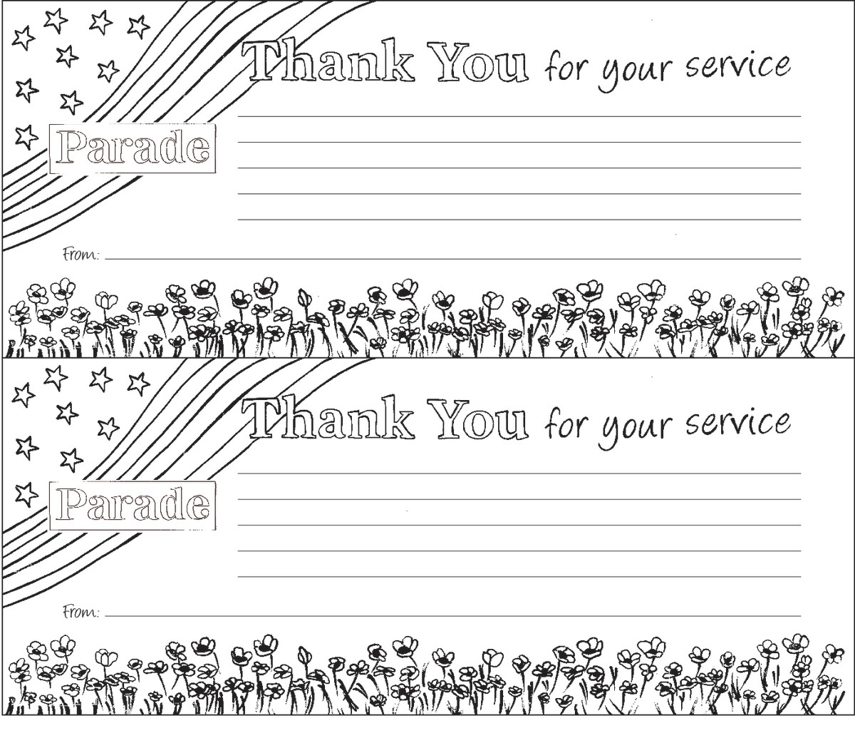 Color A Free Downloadable Veterans Day Thank You Note Or Make A Pipe Cleaner Poppy Parade