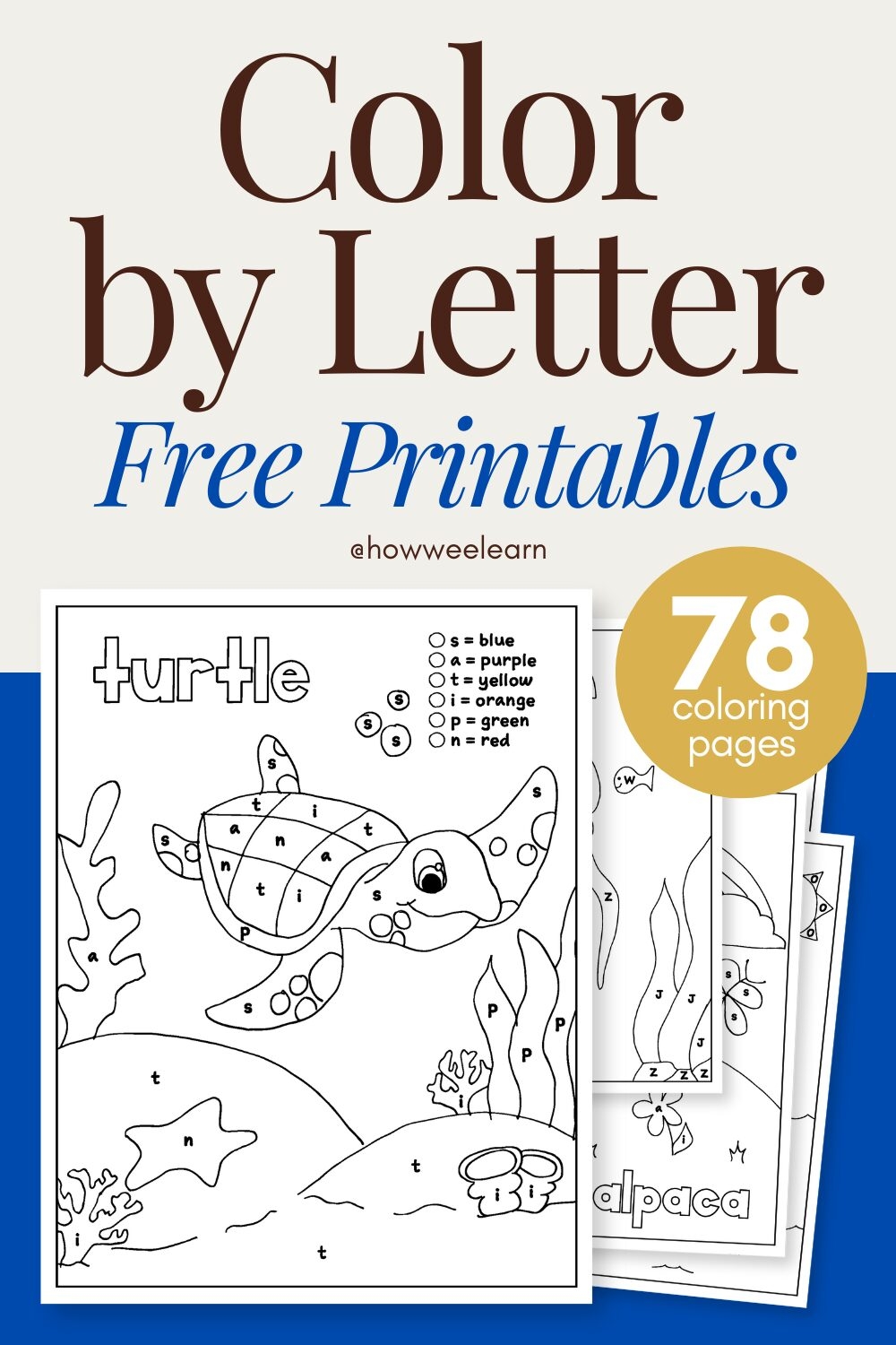 Color By Letter And Word Family Printable Pages How Wee Learn