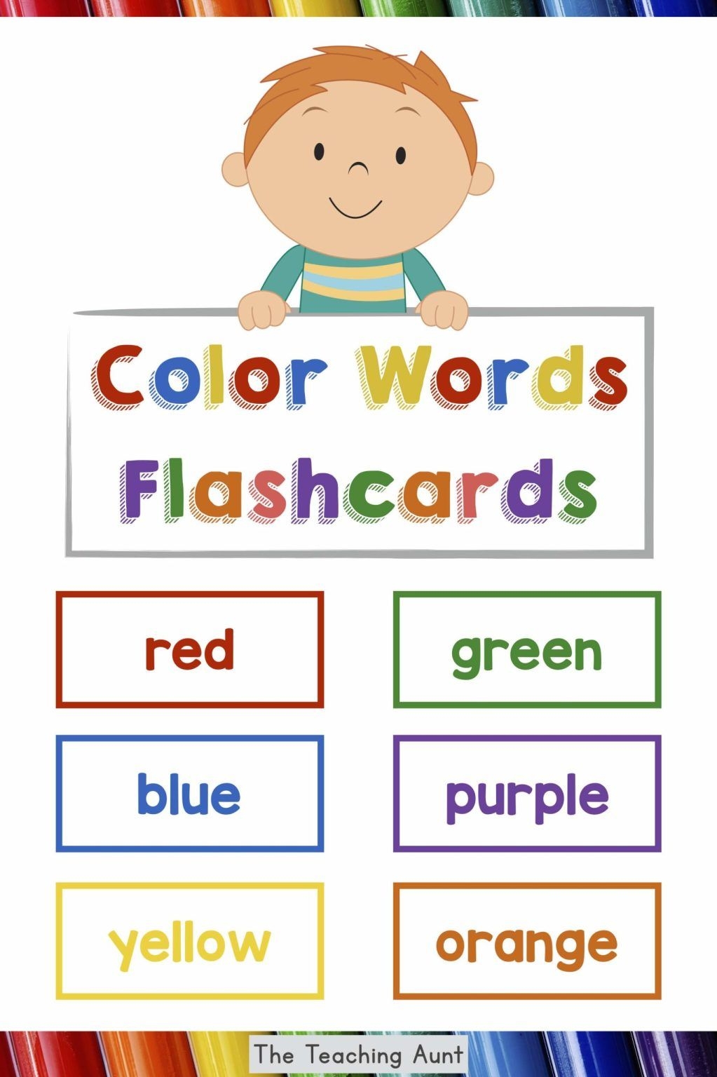 Color Words Flashcards Free Printable The Teaching Aunt