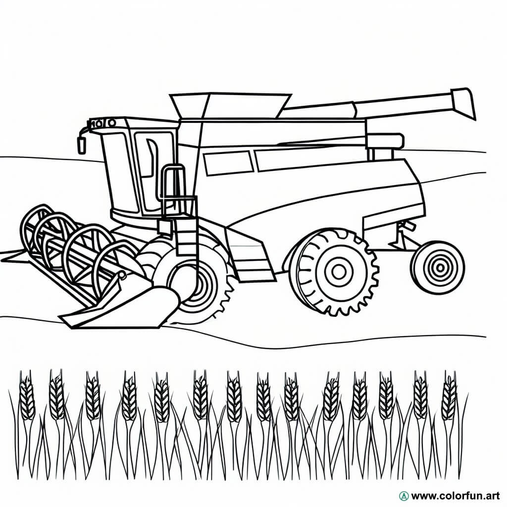 Coloring Page Of A Claas Combine Harvester Download Or Print For Free
