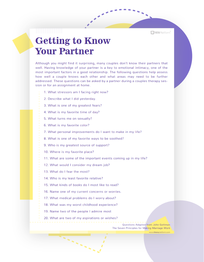 Printable Marriage Worksheets Free