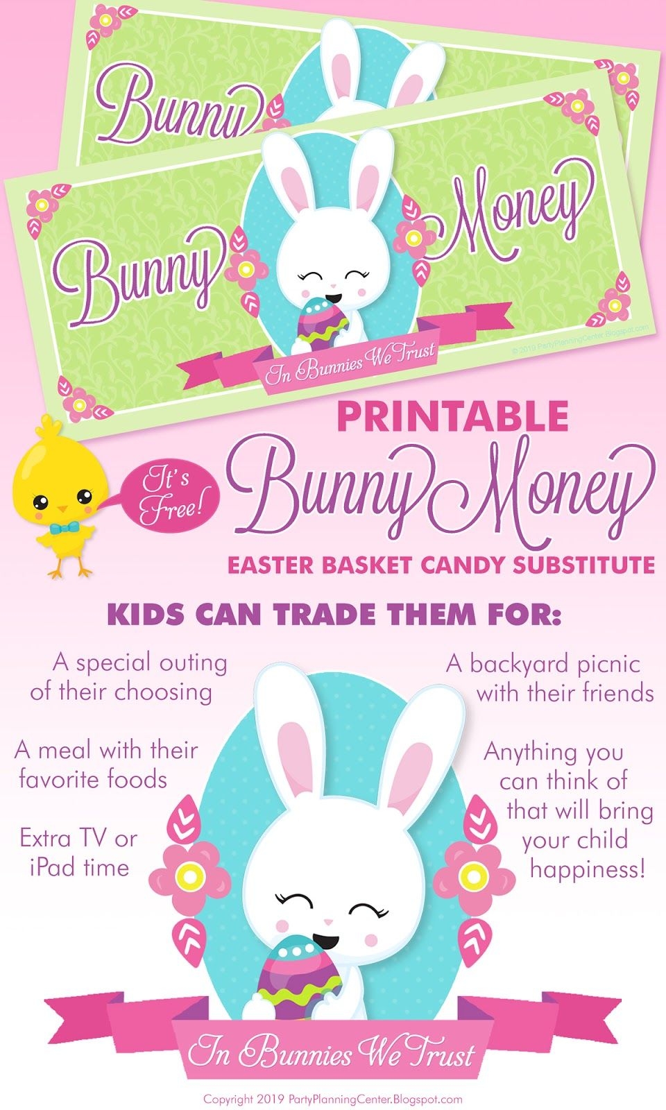Creative Easter Basket Ideas FREE Bunny Money