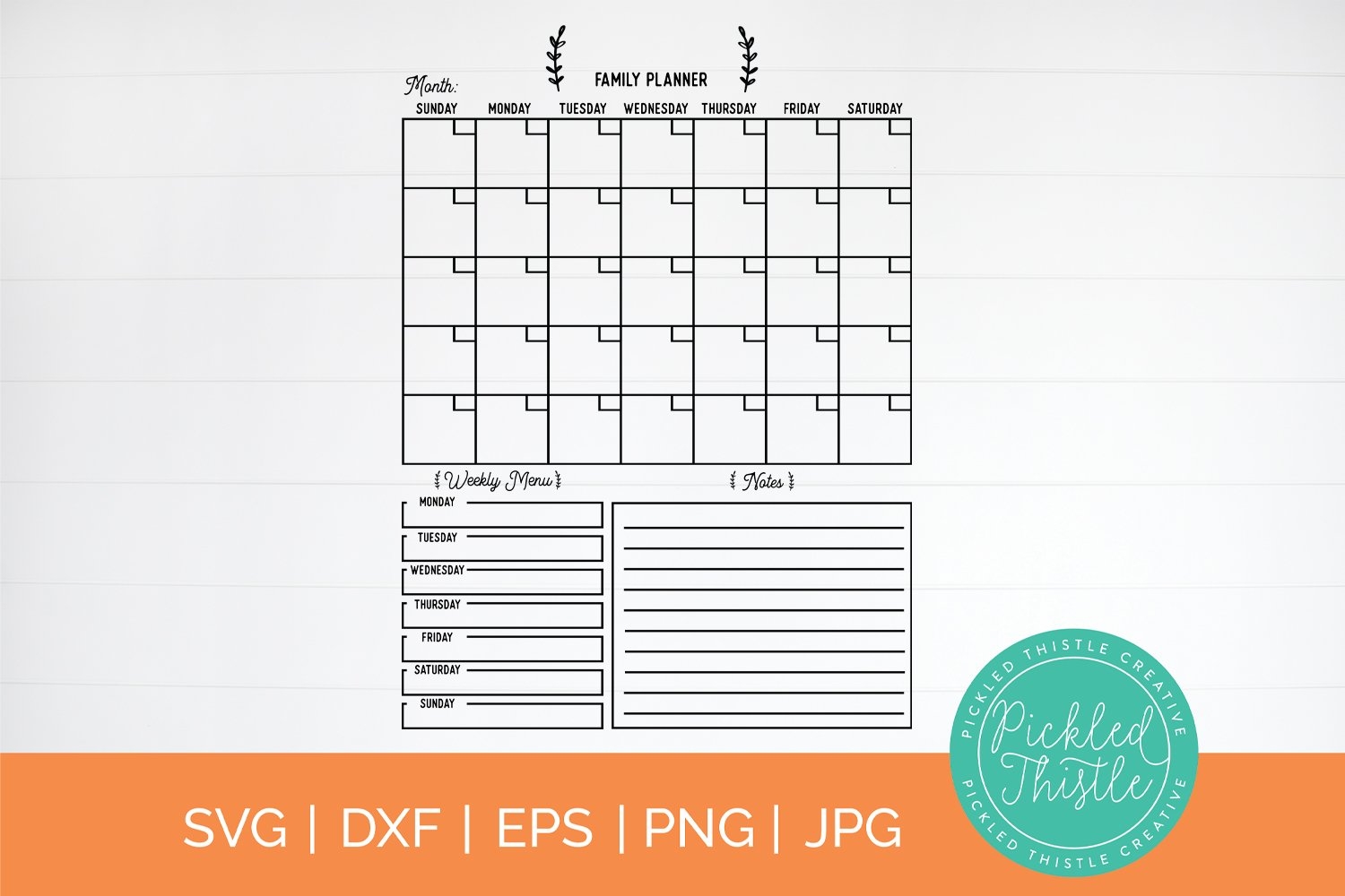 Customizable Family Calendar SVG 1199871 