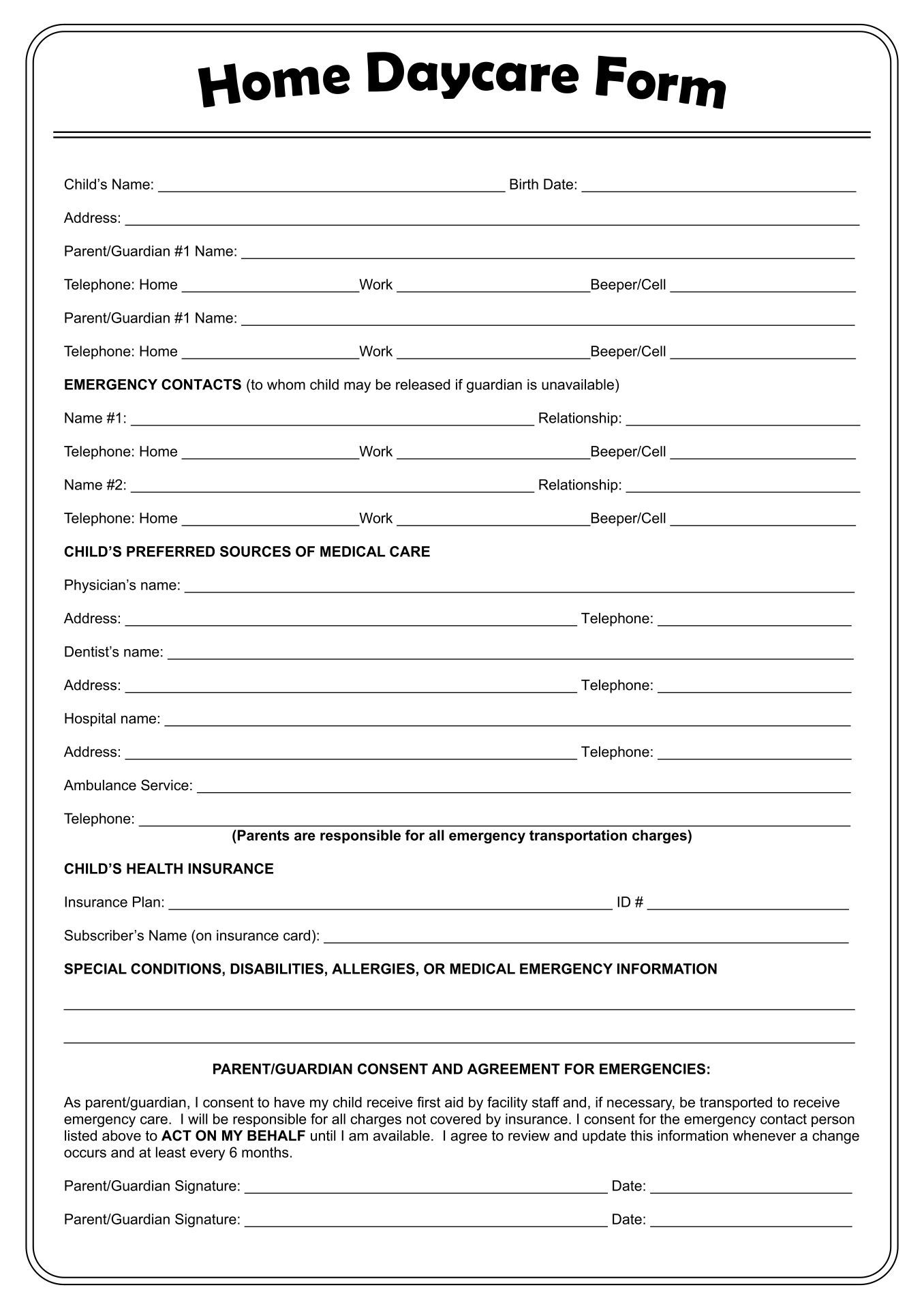 Day Care Plans 10 Free PDF Printables Printablee