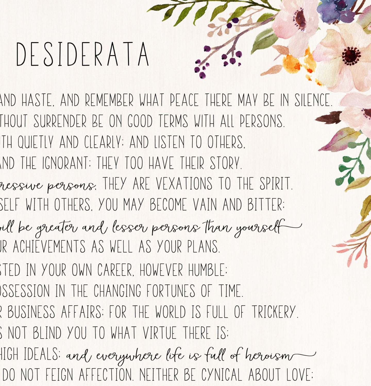 Desiderata Printable Version Free