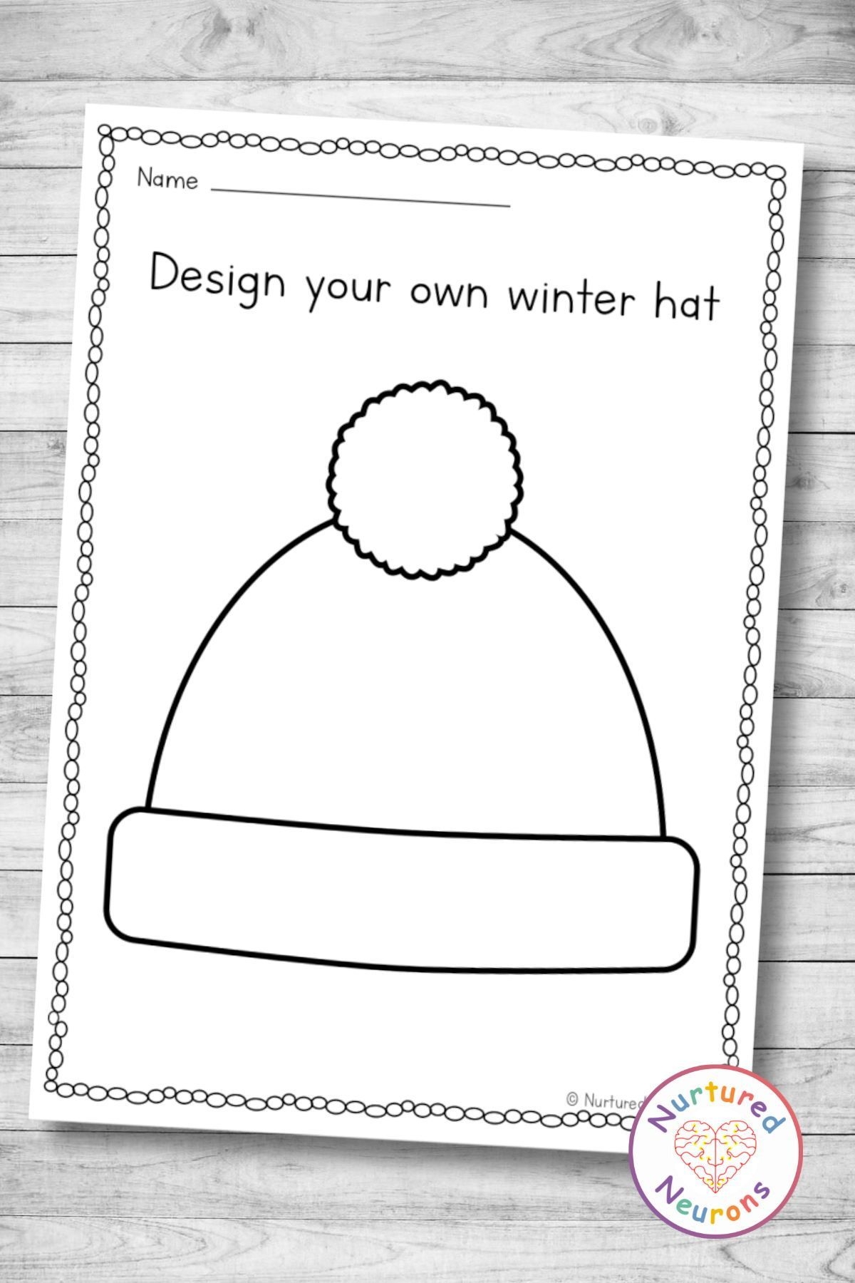 Design You Own Winter Hat Printable Template For Kids Nurtured Neurons