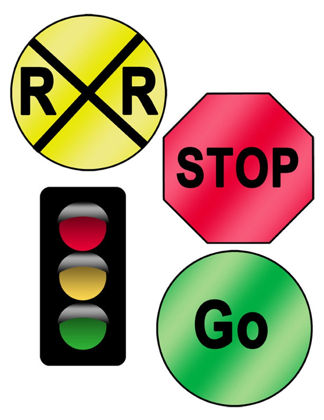 DIGITAL 18 Printable Road Signs Printatoy Trains And Cars Traffic Posters Railroad Crossing Interstate Road Trip Urban City Street Signs Etsy