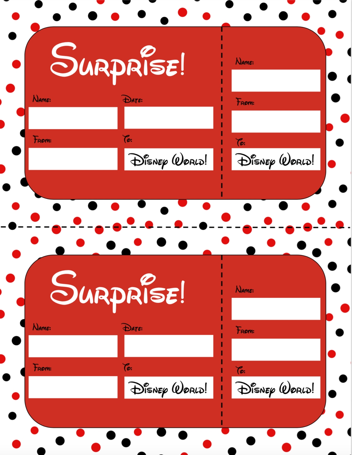 Free Printable Disney Tickets