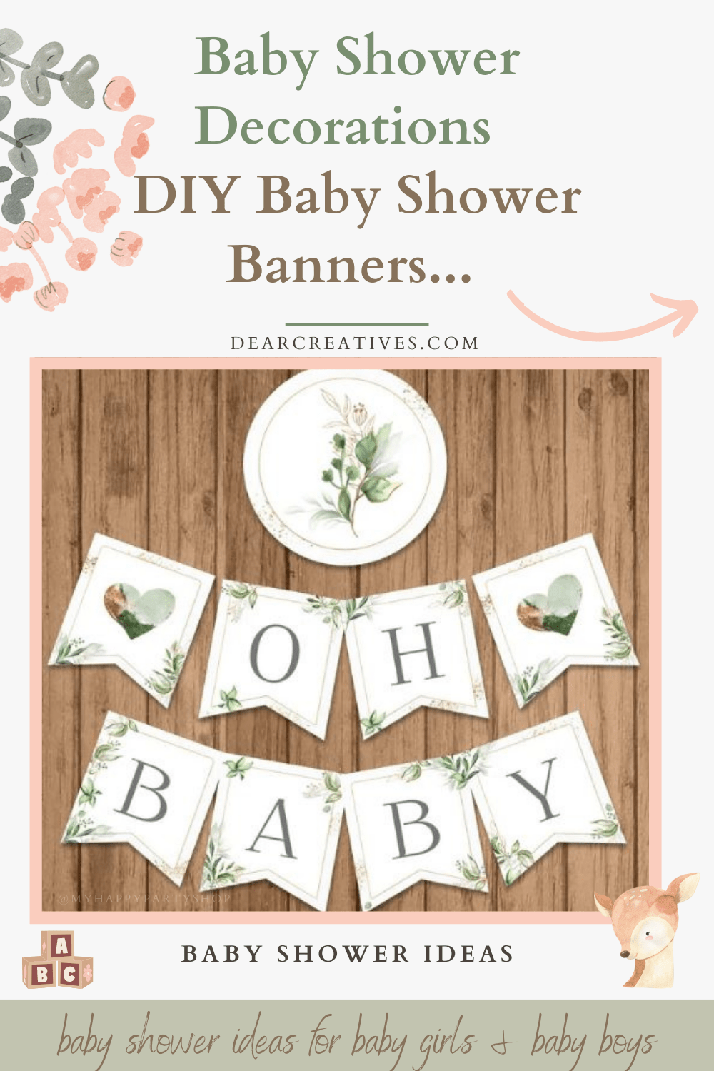 DIY Baby Shower Banners Baby Shower Decorations Dear Creatives