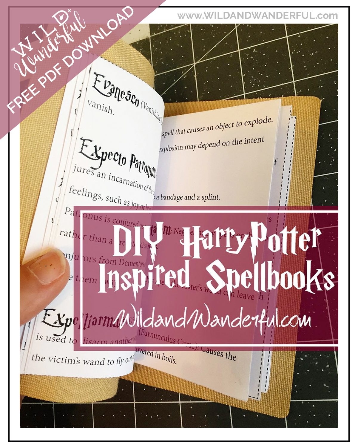 DIY Harry Potter Spellbook Printable Wild Wanderful