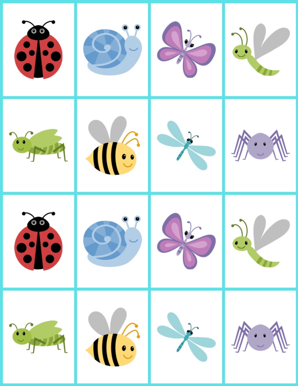 DIY Memory Game Cards For Kids free Printable 