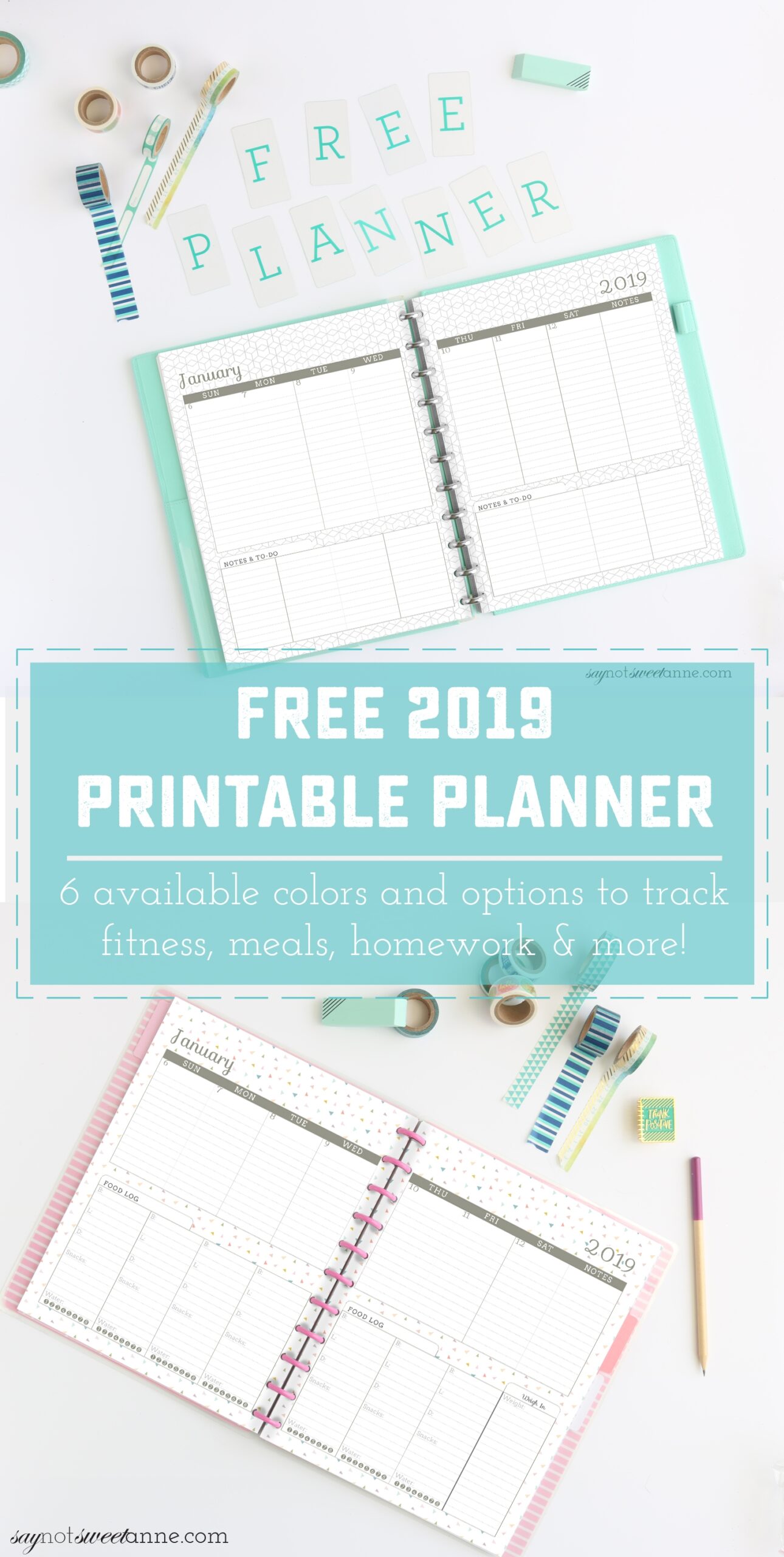 Download 2019 Free Printable Planners Sweet Anne Designs