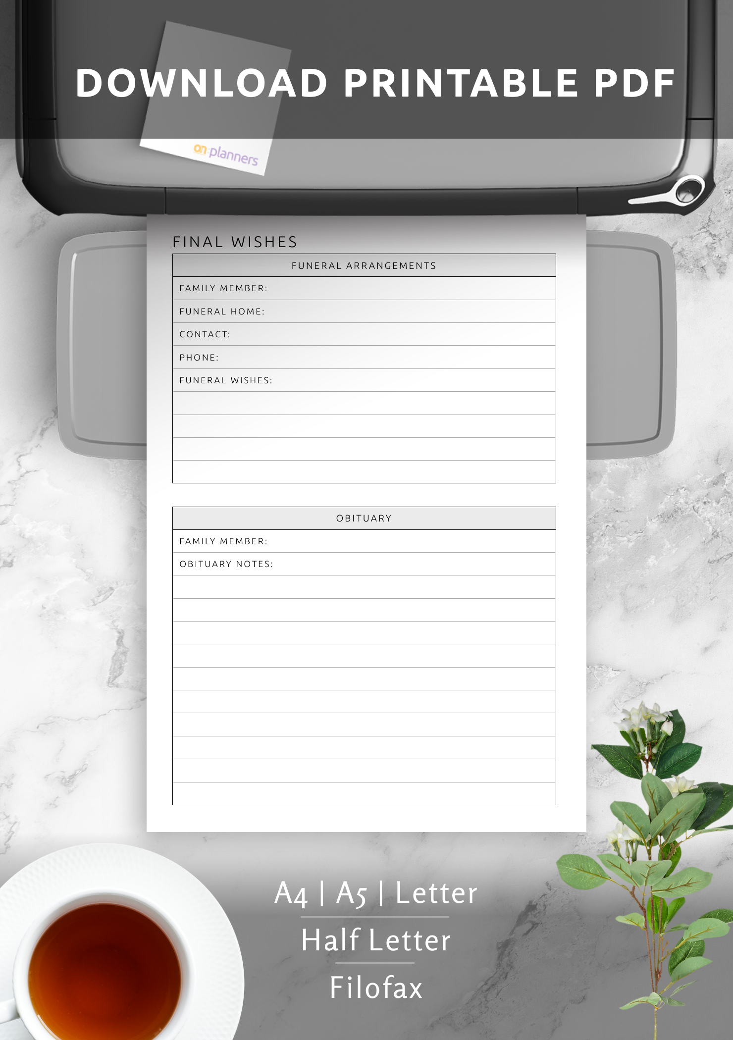 Download Printable Final Wishes Template PDF