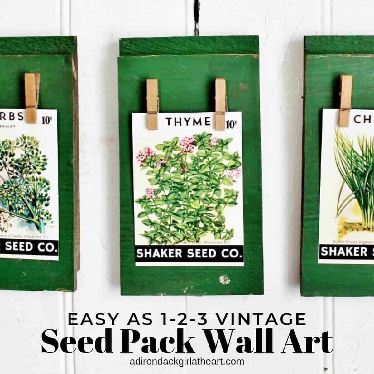 Easy As 1 2 3 Vintage Seed Pack Wall Art FREE Printable Adirondack Girl Heart