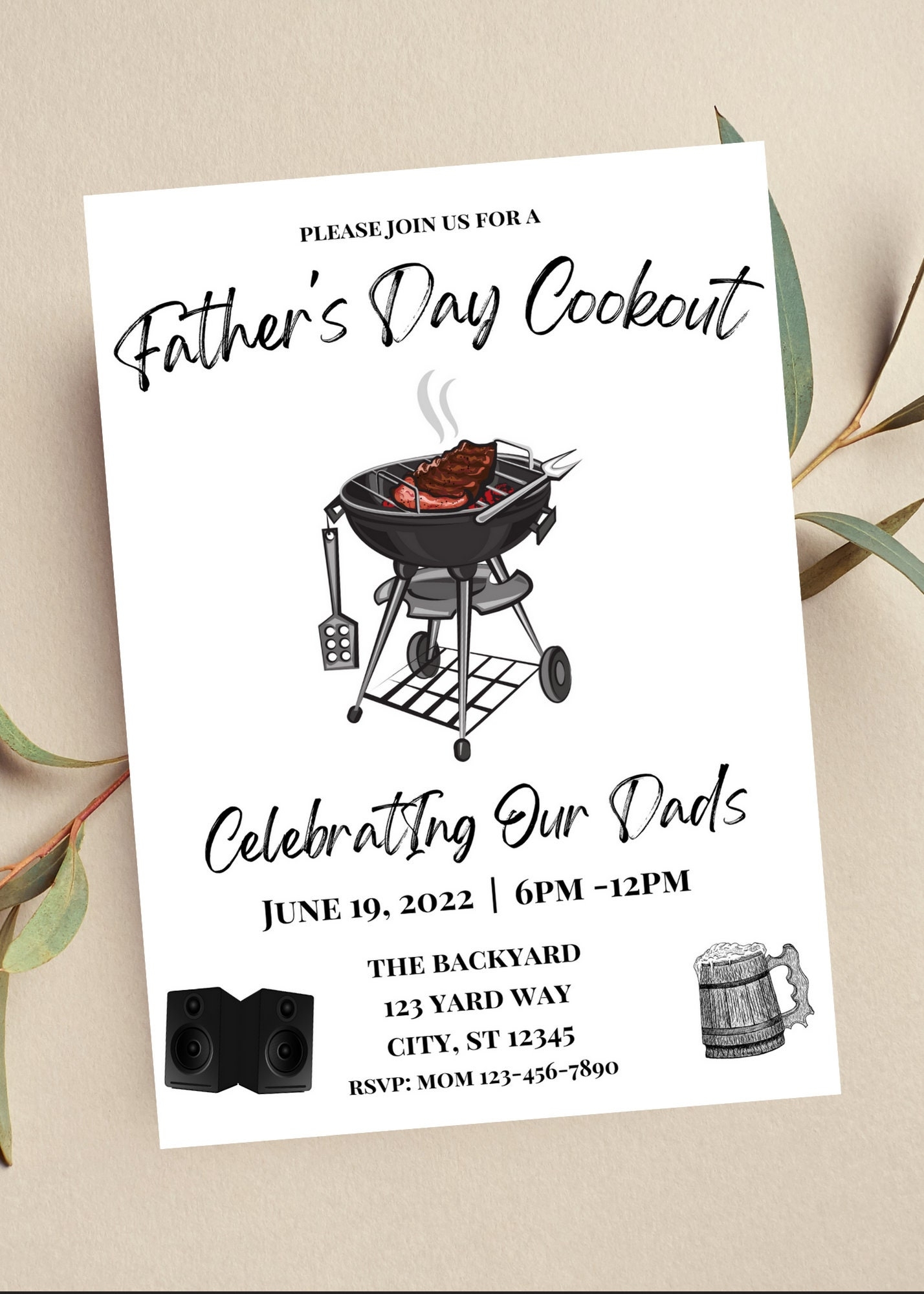 Editable Father s Day Cookout Invitation Father s Day BBQ Invite Digital Download Printable Text Invite Etsy