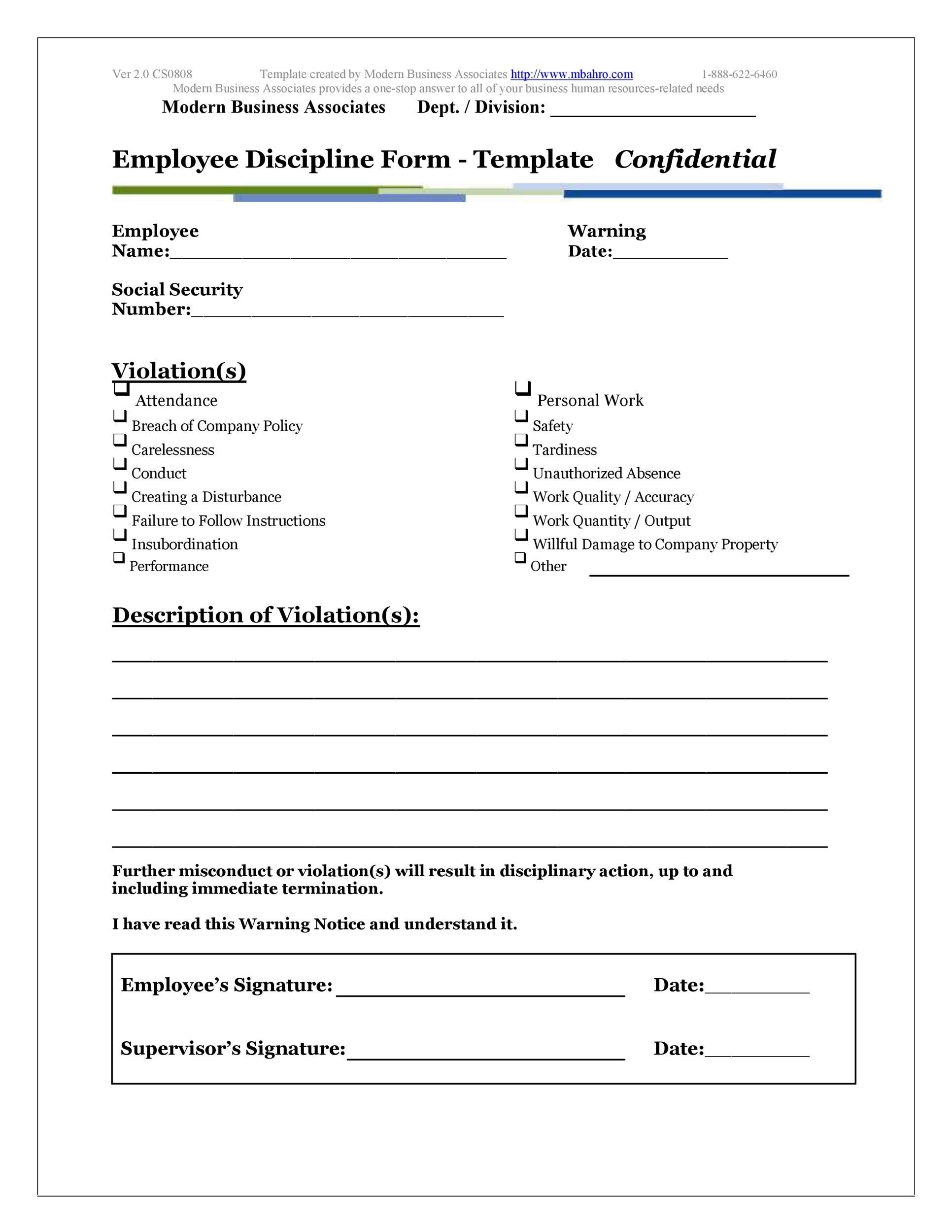 Employee Warning Notice Download 56 Free Templates Forms