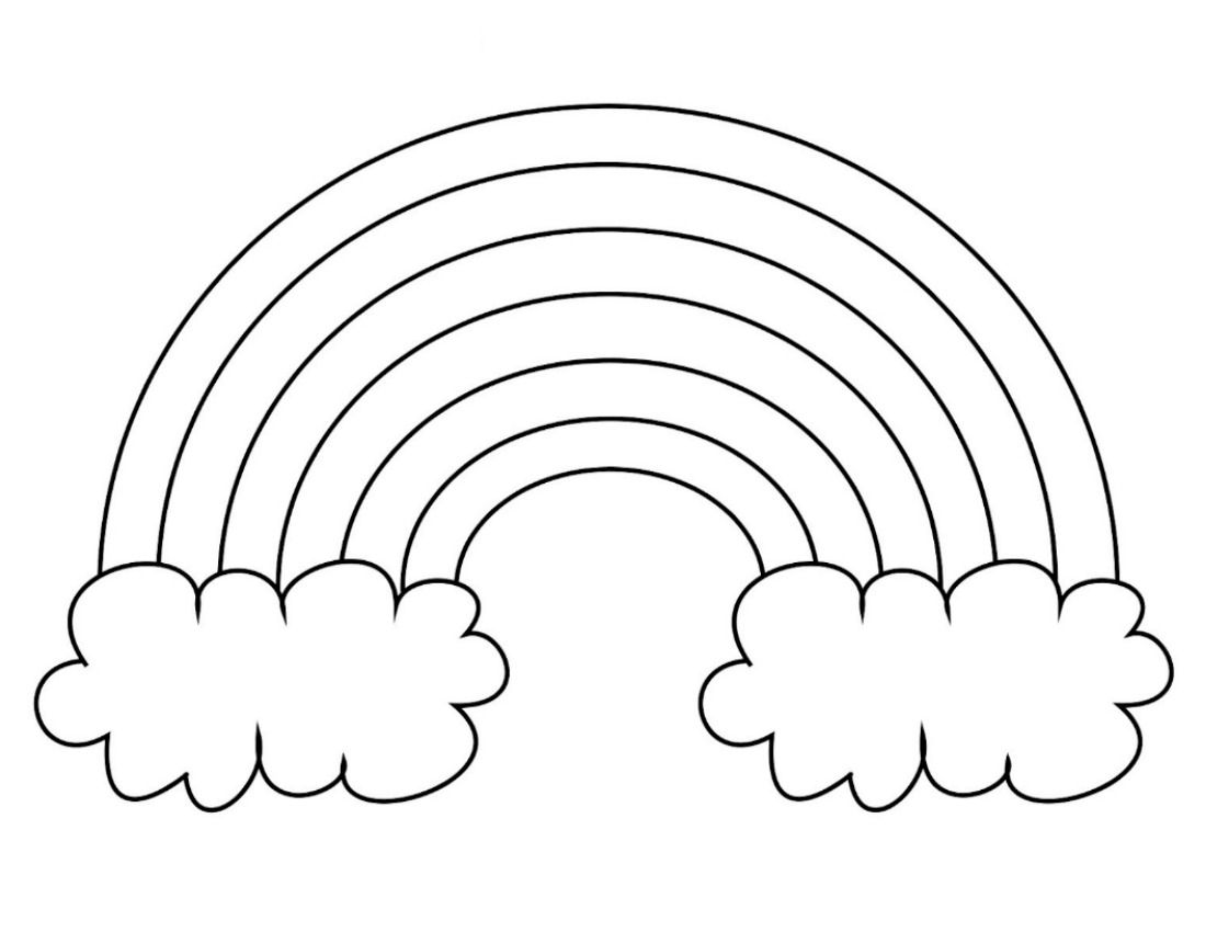Extra Large Rainbow Template Full Page Printout
