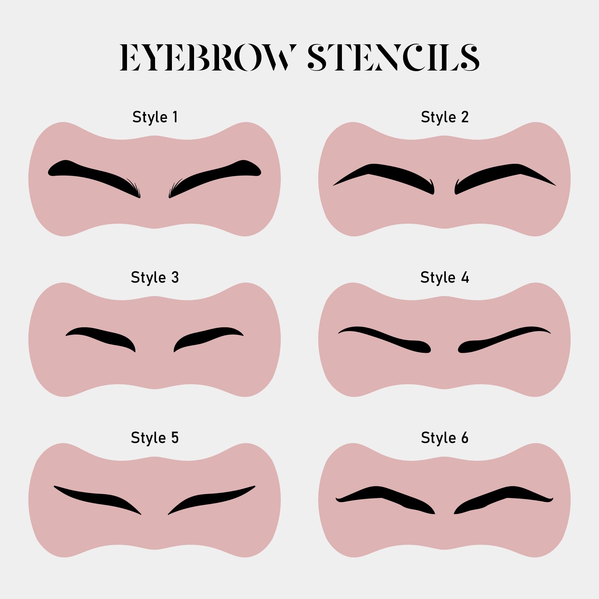 Eyebrow Stencils Kit 16 Free PDF Printables Printablee
