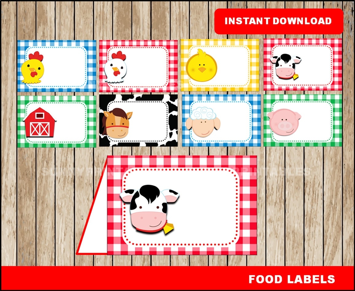 Farm Food Labels Printable Farm Tent Cards Farm Party Food Tent Cards Instant Download Etsy