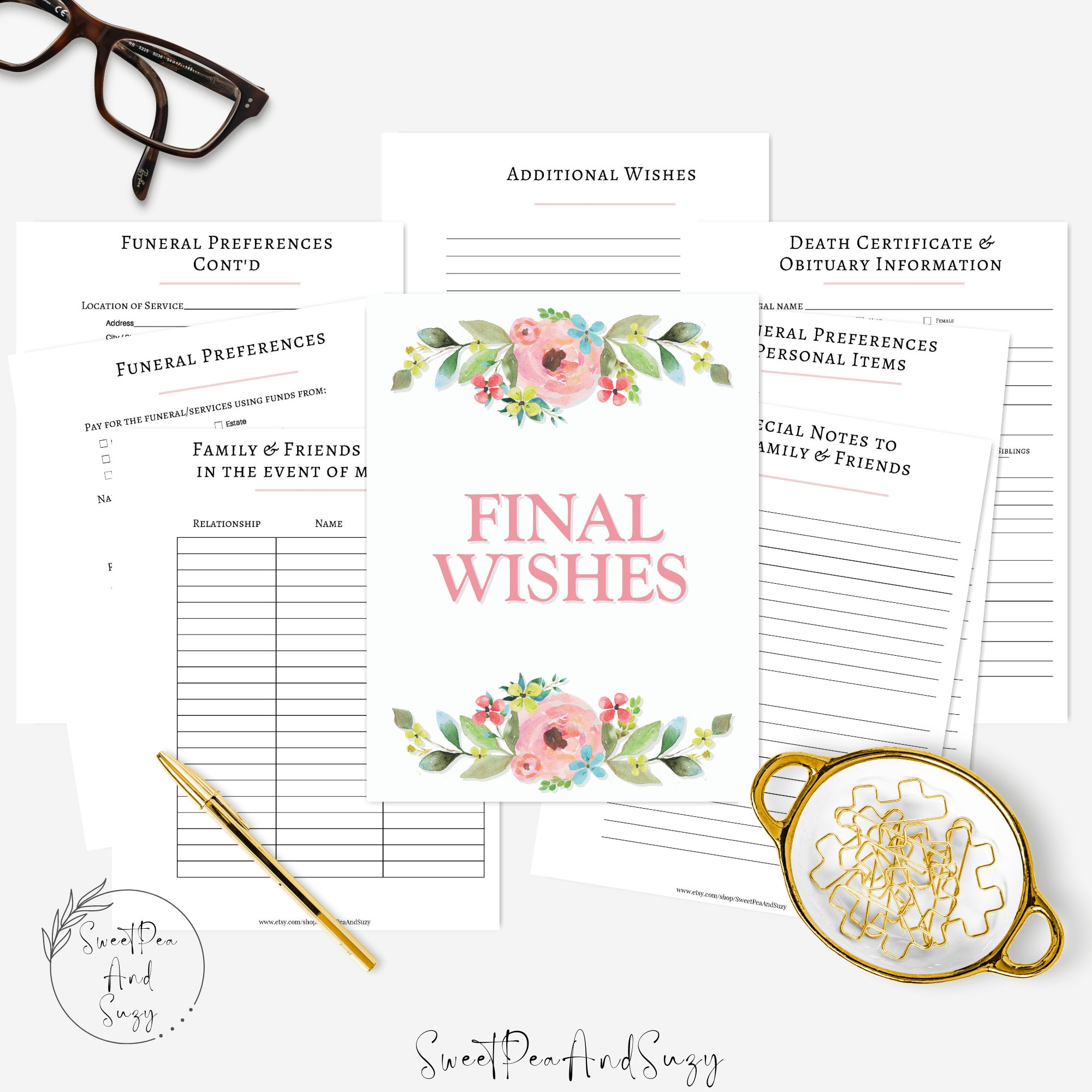 Final Wishes Printable End Of Life Planner To Fill In Your Funeral Or Memorial Preferences Arrangements Helpful Check List Included 105 Etsy
