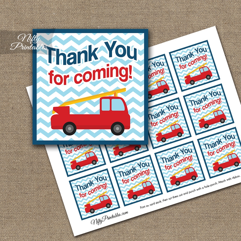 Free Fireman Party Printables