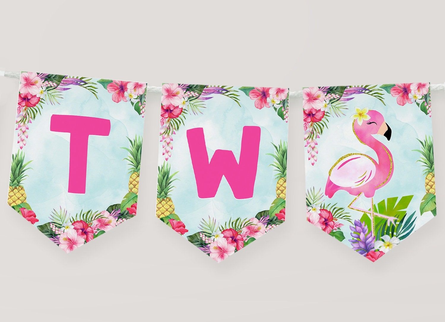 Free Printable Flamingo Banner