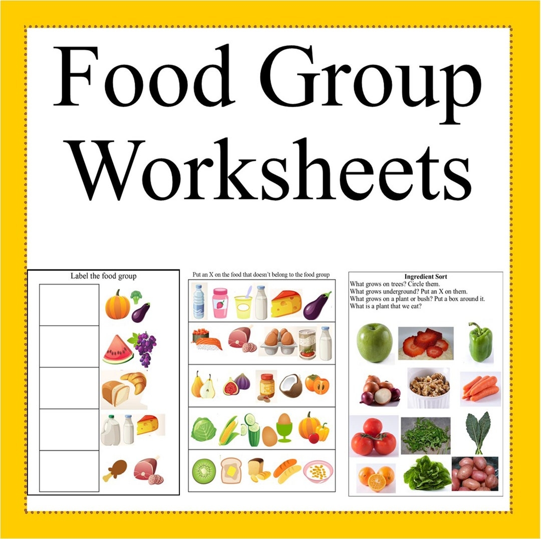 Food Group Activities And Worksheets Food Group Healthy Eating Printables Etsy