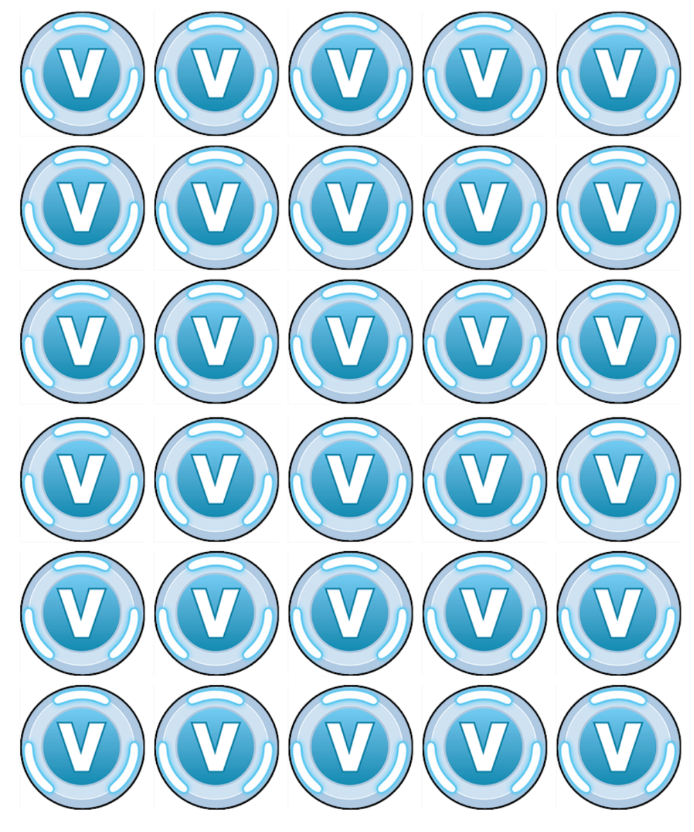 Fortnite V Bucks Cupcake Toppers Edible Wafer Birthday Cake Decoration 2 Sizes EBay