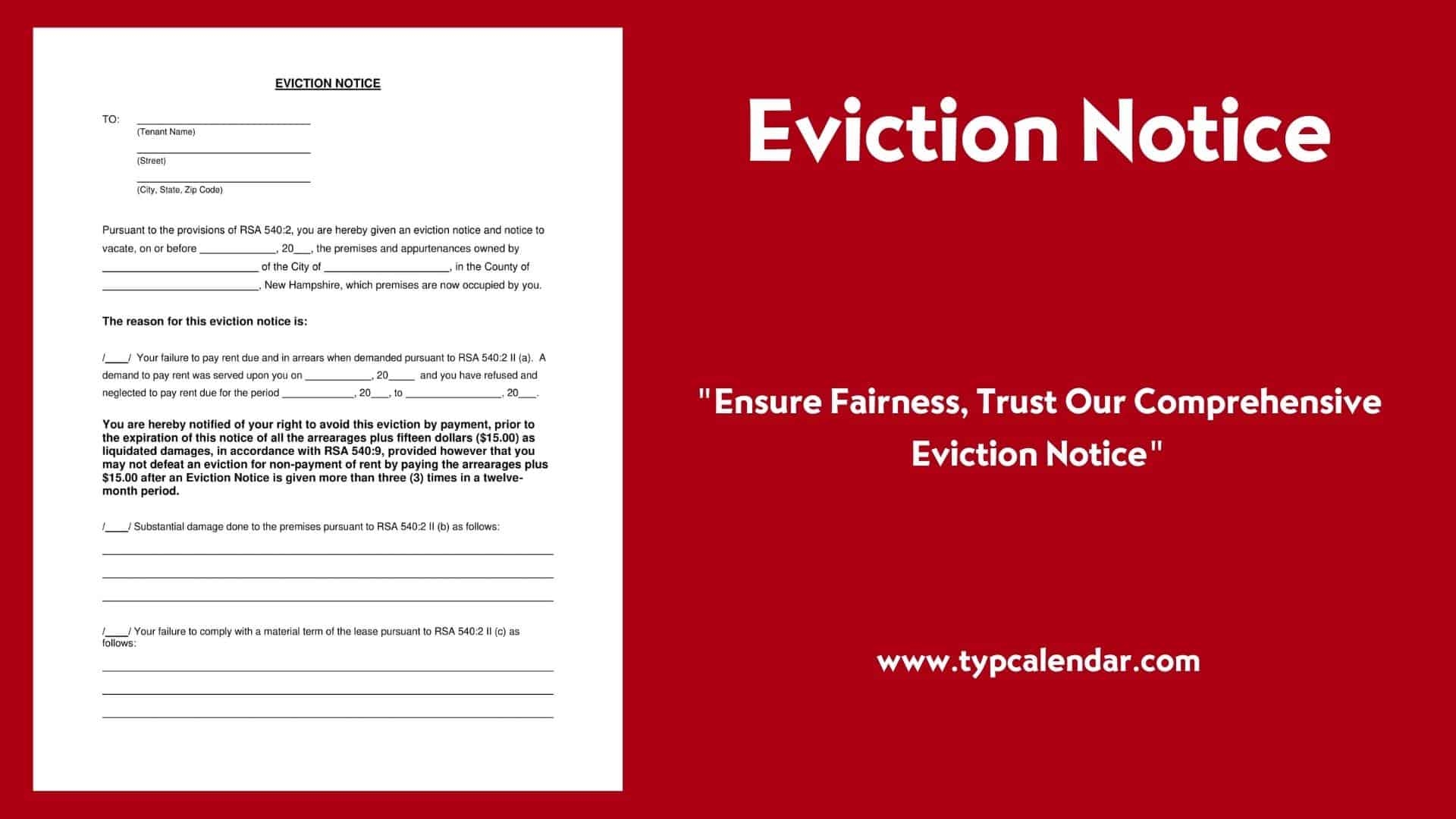 Eviction Notice Printable Free