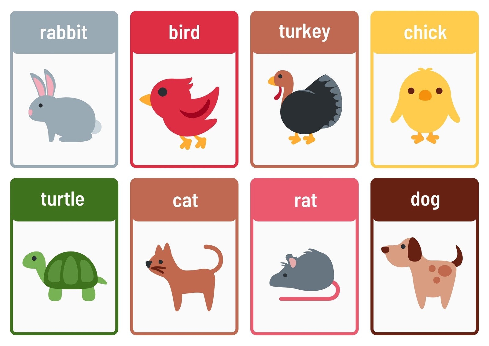 Free Animal Flashcards To Customize And Print Canva