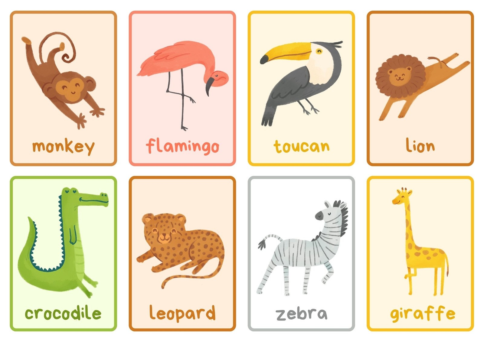 Animal Flashcards Free Printable