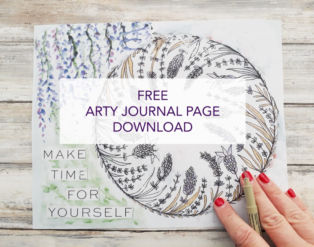 Free Arty Journal Page Download Spring Clean Your Life Louise Gale Mixed Media Botanical Mandala Color Artist