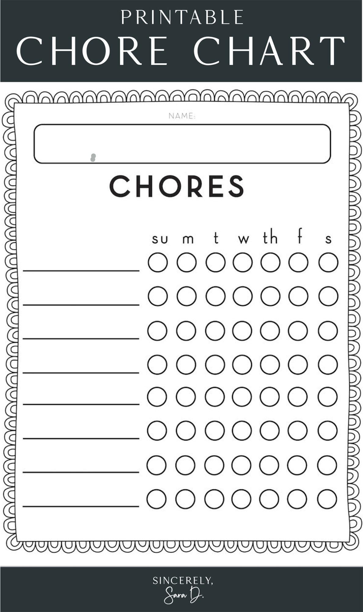 Free Printable Chore Charts Pdf