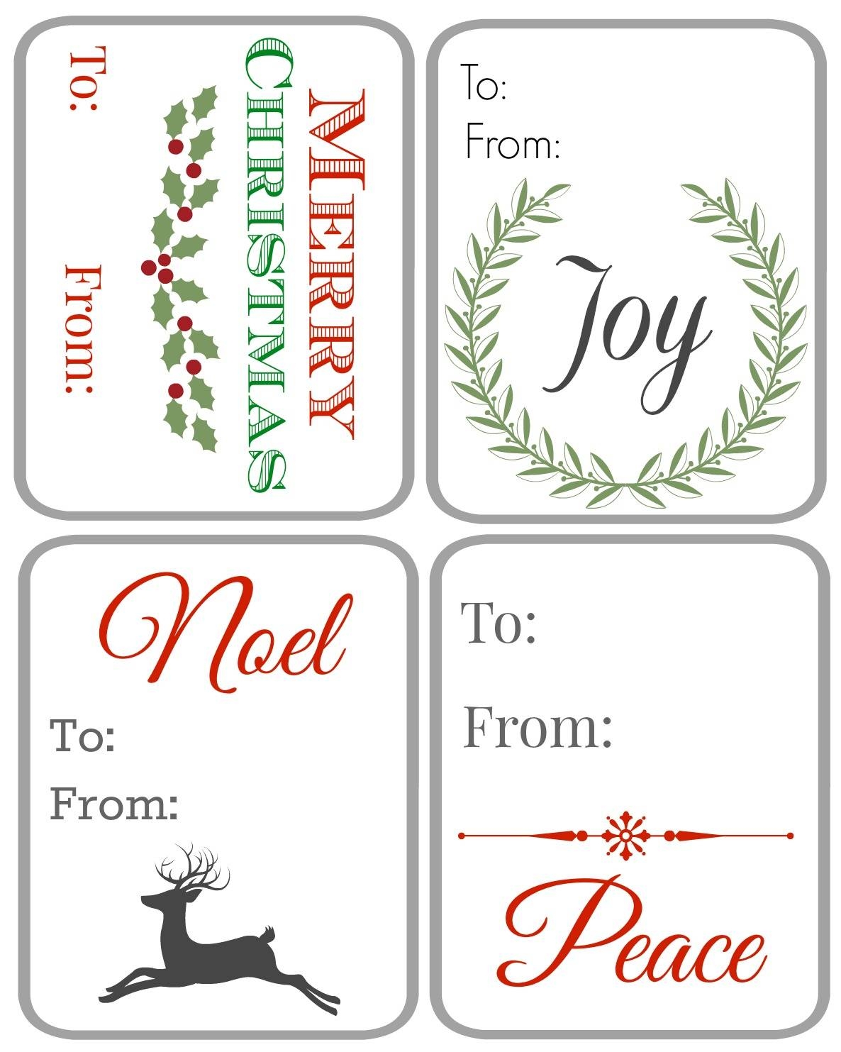 Free Printable Christmas Postage Tag