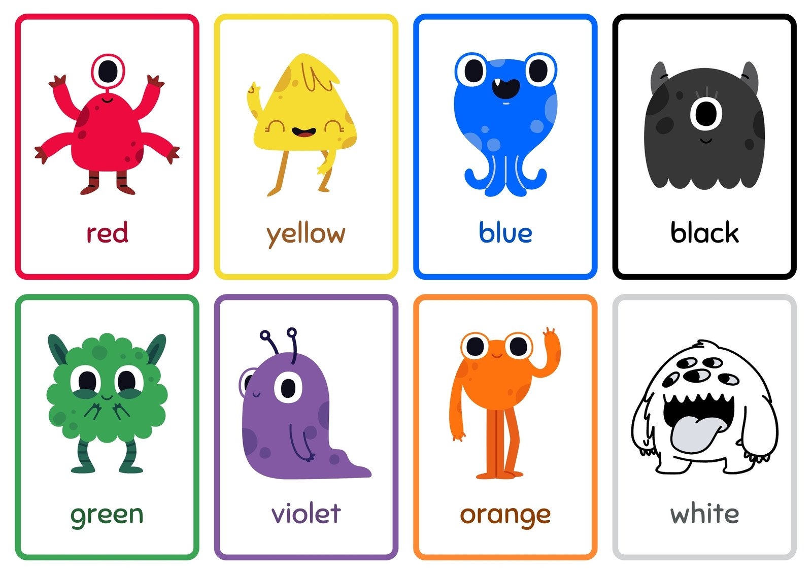 Free Color Flashcard Templates To Edit And Print Canva