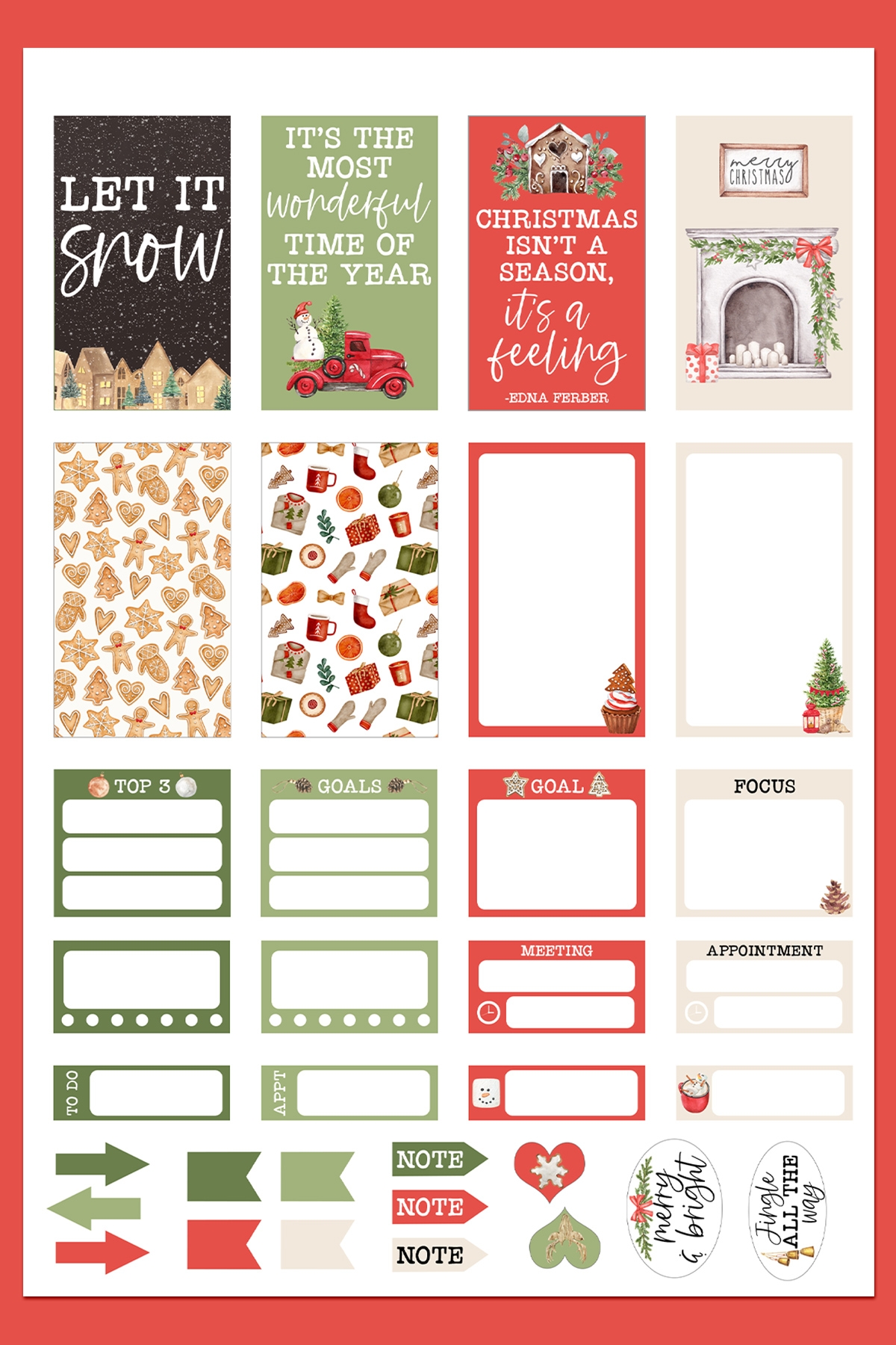 Free Cozy Christmas Planner Stickers