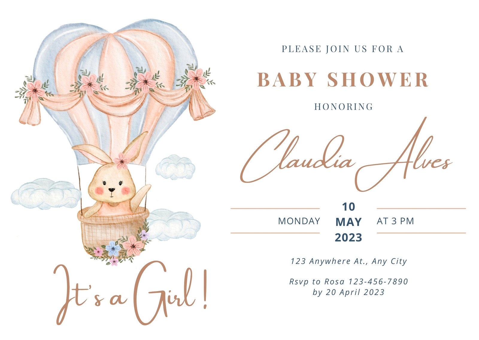Free Custom Printable Baby Shower Card Templates Canva