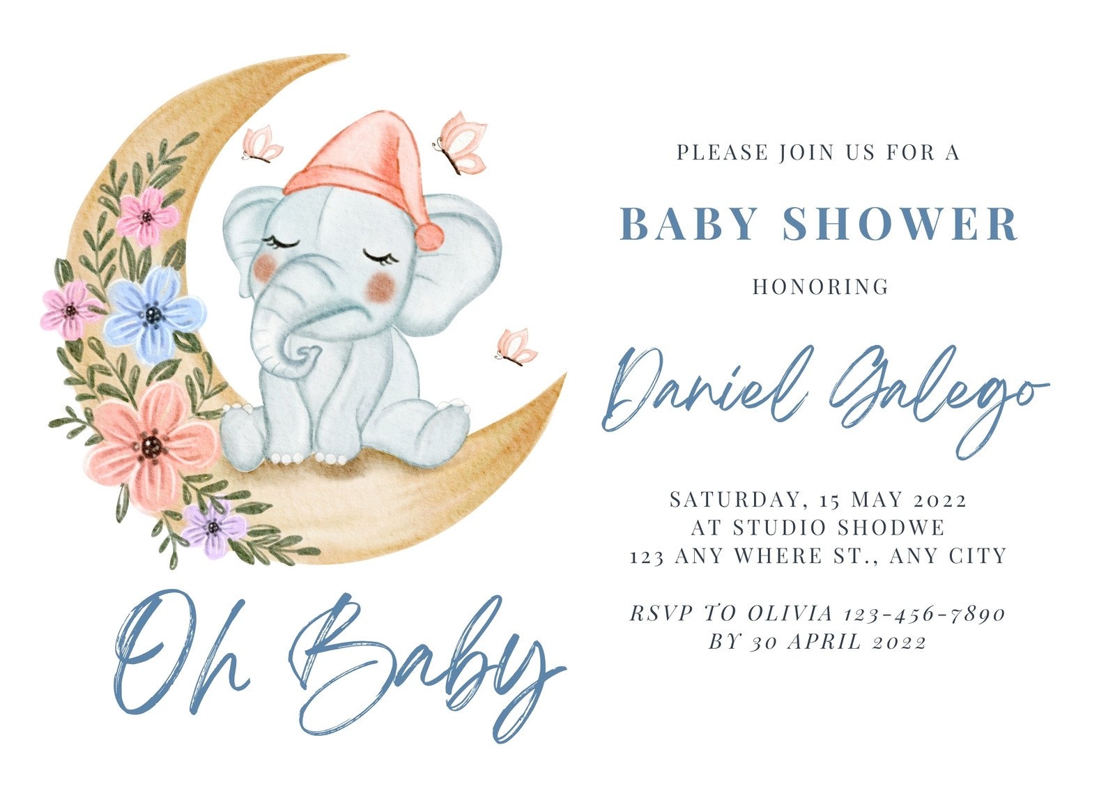 Free Custom Printable Baby Shower Card Templates Canva