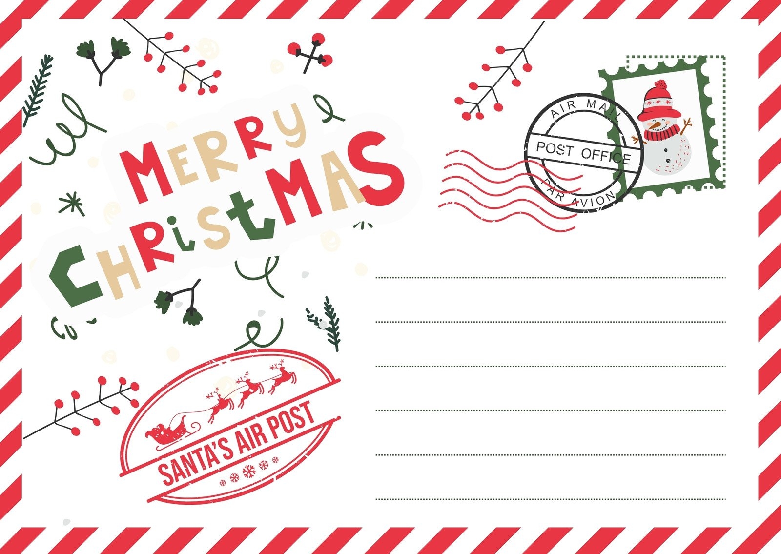 Free Custom Printable Christmas Card Templates Canva
