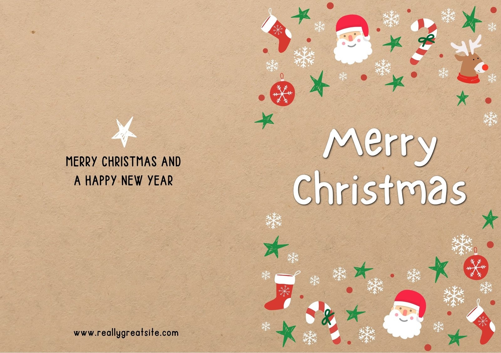 Free Custom Printable Christmas Folded Card Templates Canva