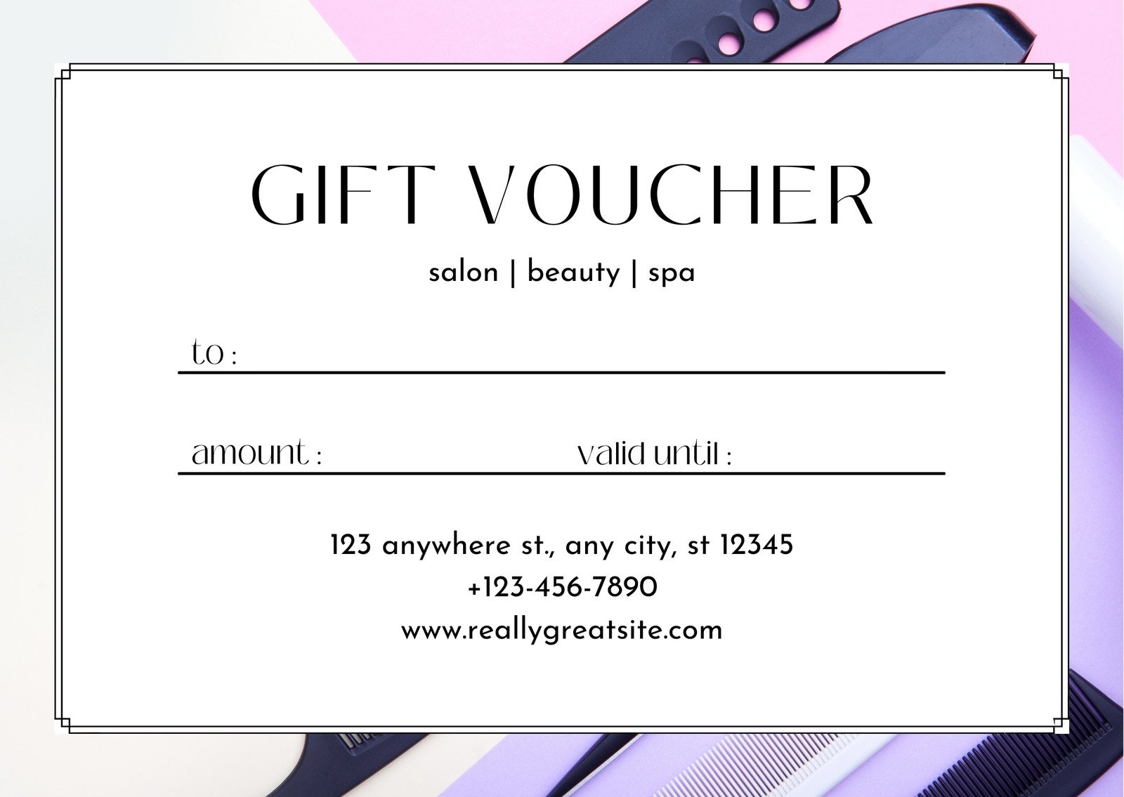 Free Custom Printable Hair Salon Gift Certificate Templates Canva