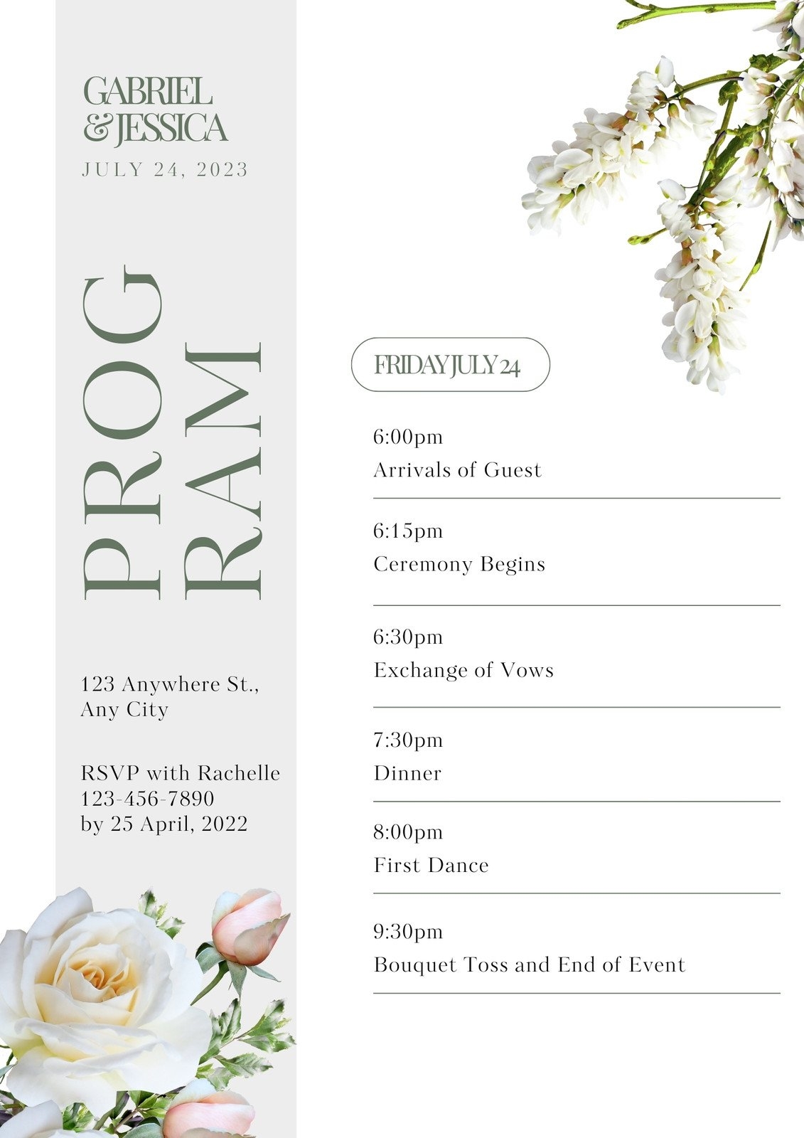 Free Wedding Program Printables