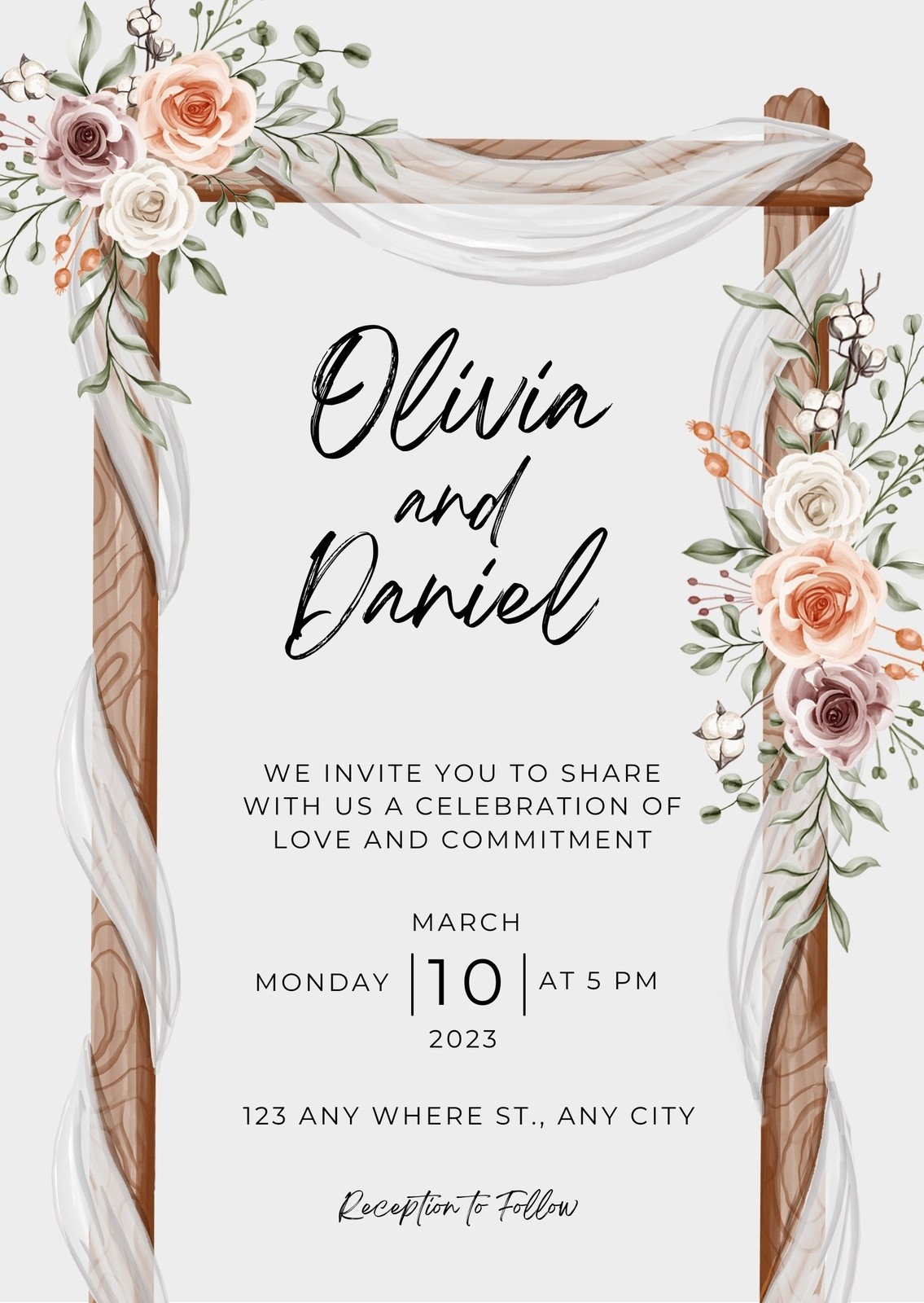 Free Custom Rustic Wedding Invitation Templates Canva