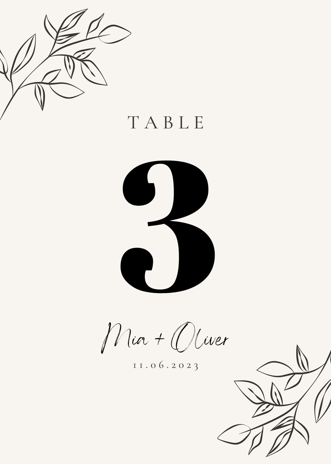Free Wedding Table Number Printables