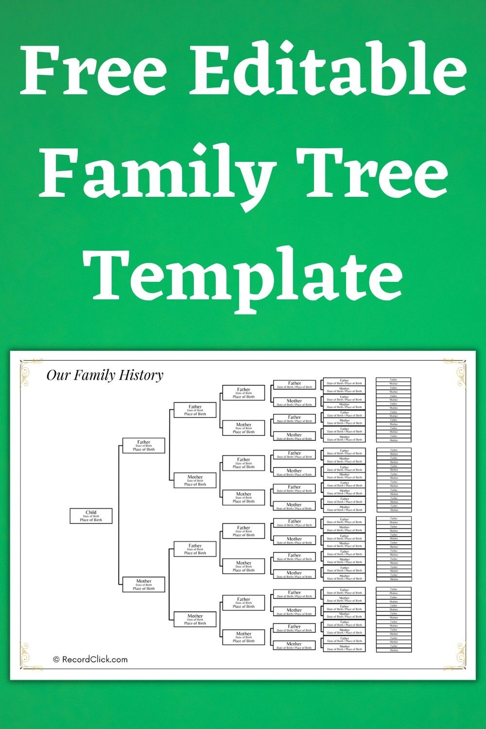 Printable Free Fillable Genealogy Forms
