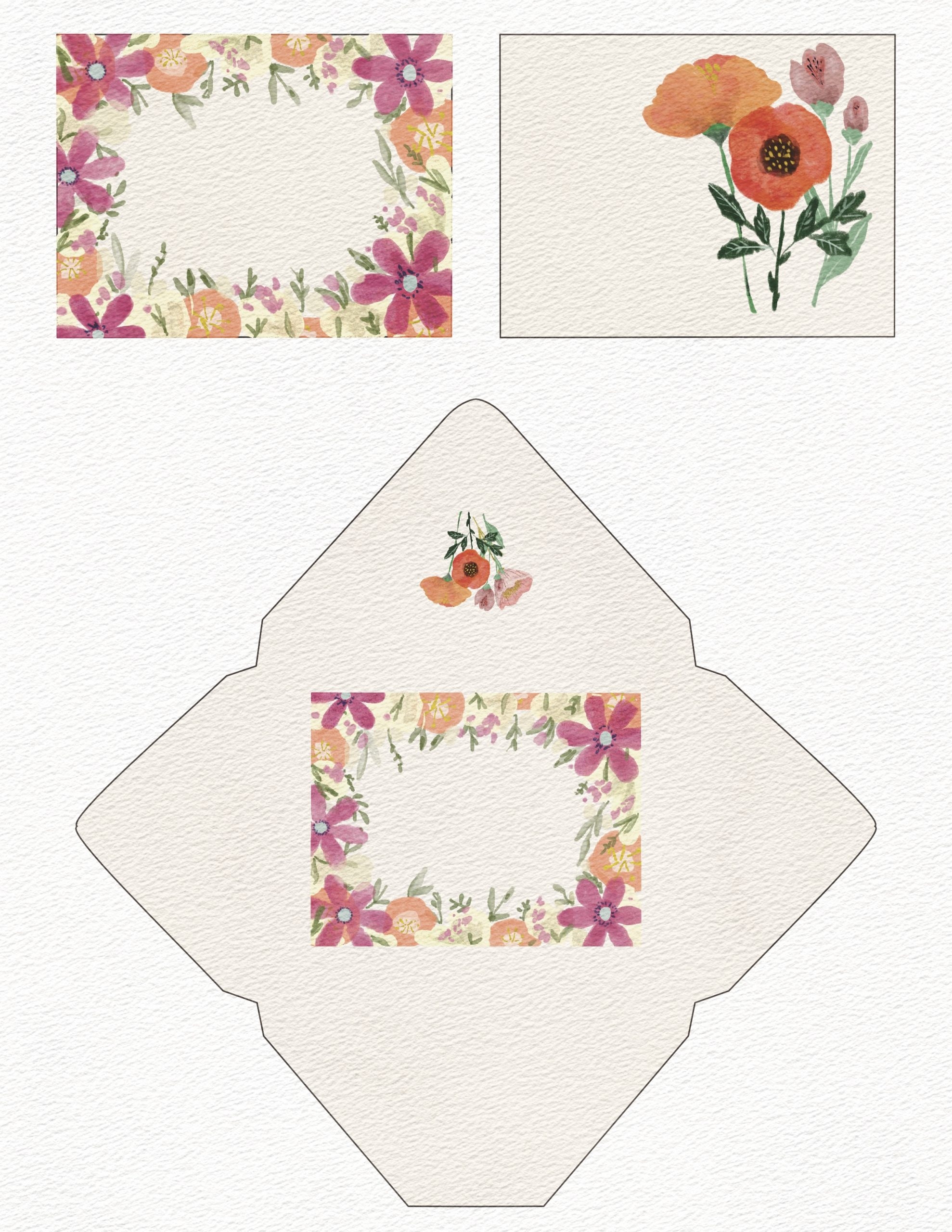 Card Floral Free Printables