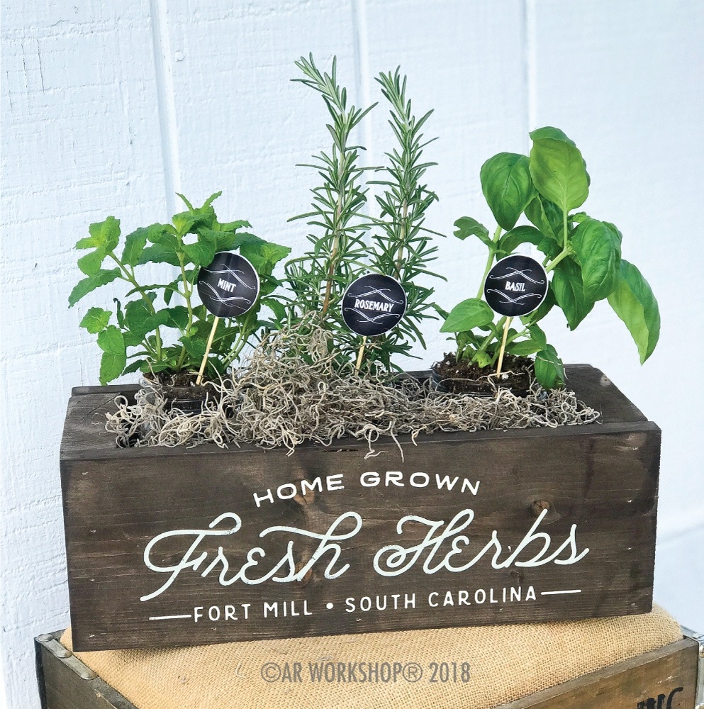 FREE Herb Labels Herb Planter Box DIY AR Workshop